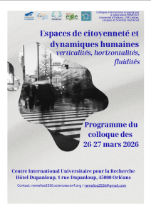 Affice du colloque portant les informations (titre, lieu, date) décrites dans l'article
